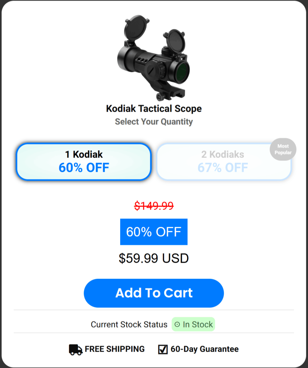 Kodiak Combat Scope offer price 